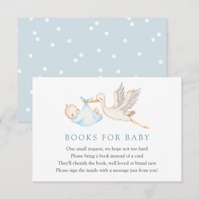 Blue Stork Bokar för Baby-inmatningskort Tilläggskort (Fram/baksida)