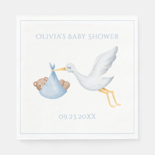 Blue Stork Boy Shower Pappersservett