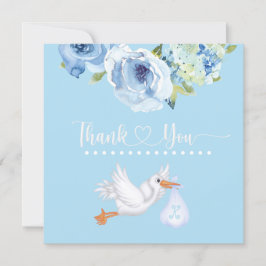 Blue Stork Monogram Blommigt Baby Shower Tack