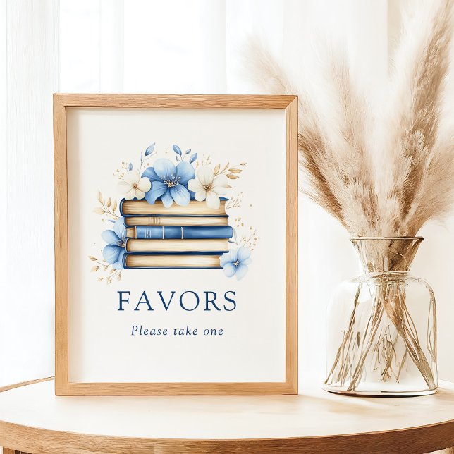 Blue Storybook Baby Shower Favors Sign Poster (Skapare uppladdad)