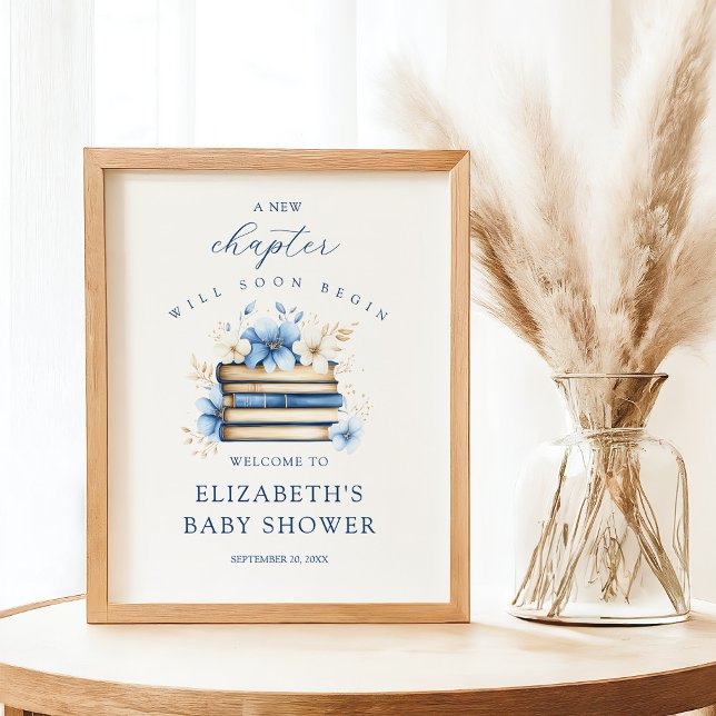 Blue Storybook Baby Shower Welcome Sign Poster (Skapare uppladdad)