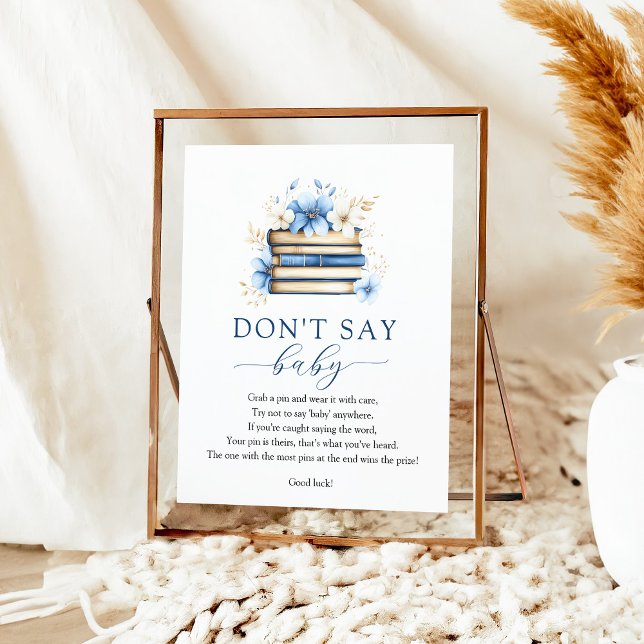 Blue Storybook Don't Say Baby Game Sign Poster (Skapare uppladdad)