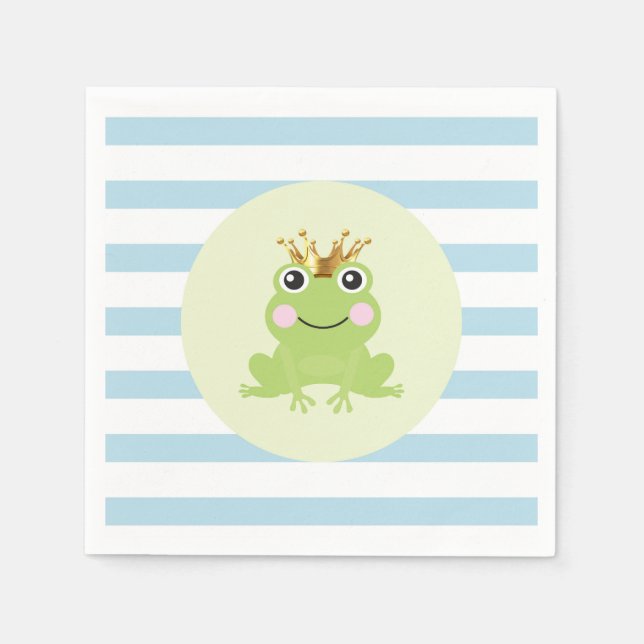 Blue Storybook Fairy Tale Frog Prince Shower Pappersservett (Framsidan)