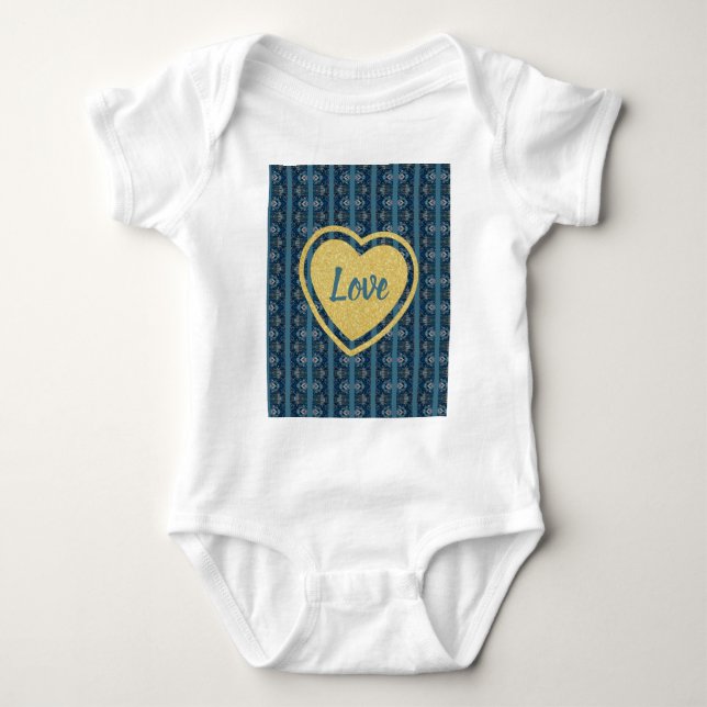 Blue Stripe Baby Bodykostym av Poet Adiela Akoo T Shirt (Framsida)