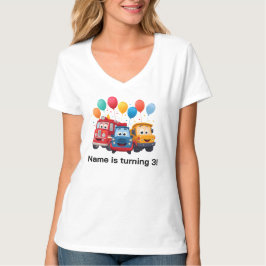Blue Striped Truck Birthday Theme T Shirt