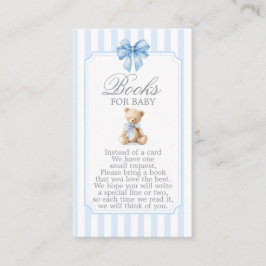 Blue Stripes Bear Baby Shower Boy Books for Baby Tilläggskort