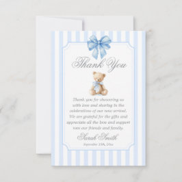 Blue Stripes Bear Grand millennial Tack Kort