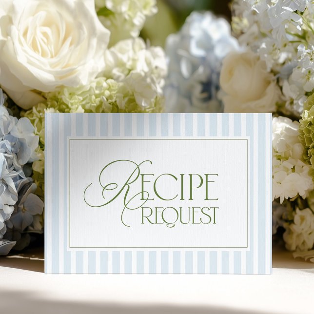 Blue Stripes Bridal Shower Enclosure Card Tilläggskort (Skapare uppladdad)