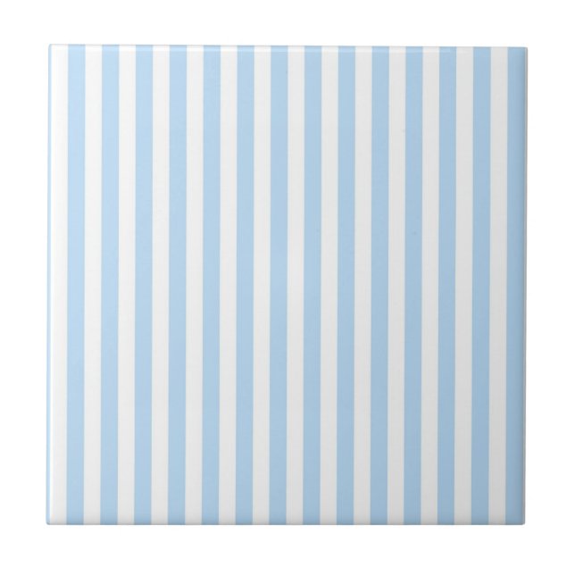 Blue Stripes Pattern Minimal Modern Summer Kakelplatta (Framsidan)