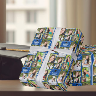 Blue Student 9 Photo Collage Modern Studenten Presentpapper