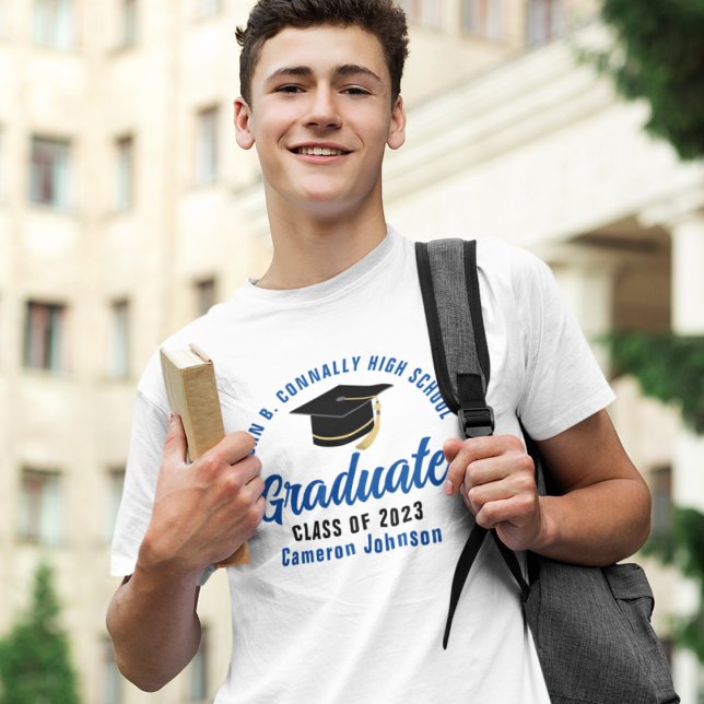 Blue Student Anpassningsbar School Studenten T Shirt (Skapare uppladdad)
