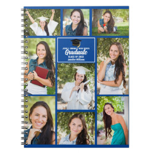 Blue Student Photo Collage 2023 Studenten Gift Anteckningsbok