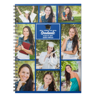 Blue Student Photo Collage 2023 Studenten Gift Anteckningsbok