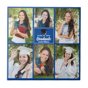 Blue Student Photo Collage Anpassningsbar Studente Kakelplatta