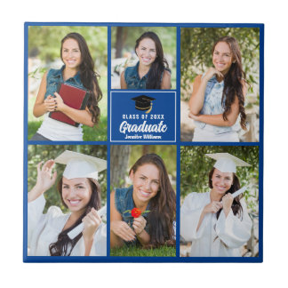 Blue Student Photo Collage Anpassningsbar Studente Kakelplatta
