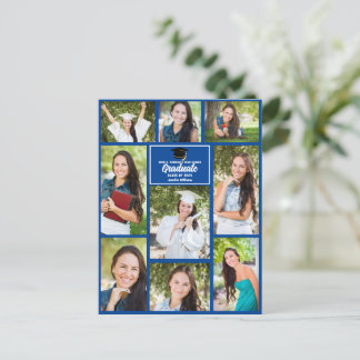 Blue Student Photo Collage Modern Studenten Vykort