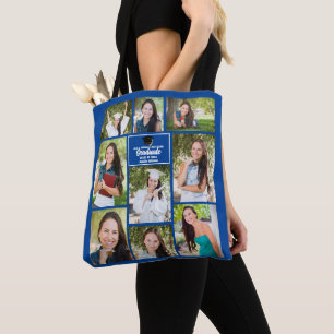 Blue Student Photo Collage Studenten Gift Tygkasse