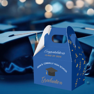 Blue Studenten 2025 Guld Streamers Anpassningsbar Presentaskar