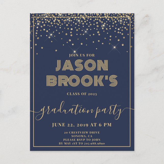 Blue Studenten Meddelande Vykort (Framsida)