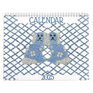 Blue Stviddshire Hundar Lattice Trellis Kalender