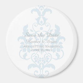 Blue Subtle Damask Spara datum magneter