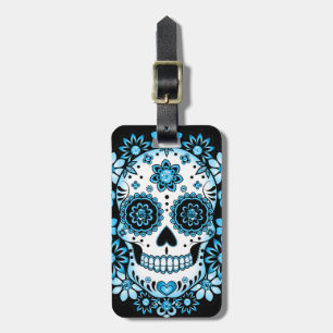 Blue Sugar Skull Bagagebricka