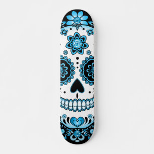 Blue Sugar Skull Mini Skateboard Bräda 18,5 Cm