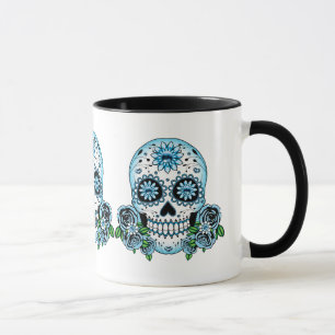 Blue Sugar Skull Mugg