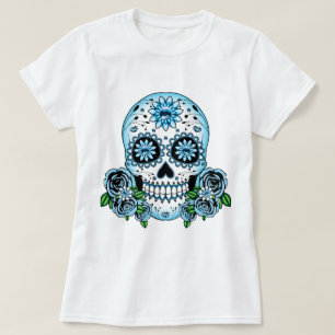 Blue Sugar Skull T Shirt