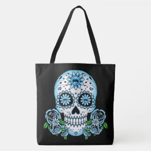 Blue Sugar Skull Tygkasse