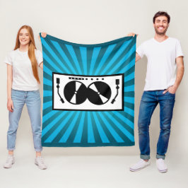 Blue Sunburst DJ Turntable Music Fleecefilt