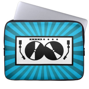 Blue Sunburst DJ Turntable Music Laptop Fodral