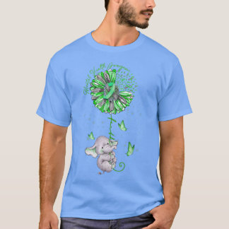 Blue Sunflower Elephan Outfit Spread Mental Health T Shirt