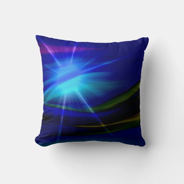 Blue Sunlight Abstrakt Art Kudde (Framsida)