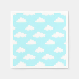 Blue Sunny Sky with Clouds Design Paper Napkins Pappersservett