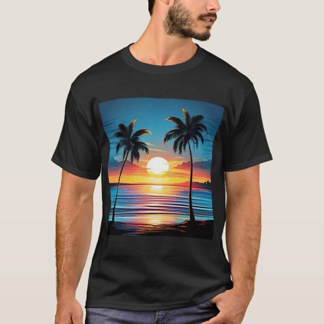 Blue Sunset Beach Tee - Tranquil Shoreline in Twil (Framsida)