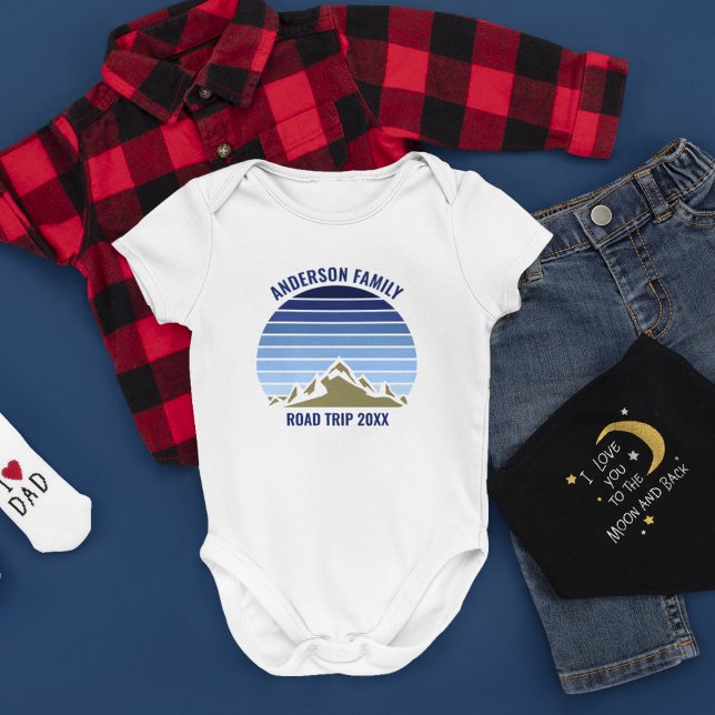 Blue Sunset Mountain Anpassningsbar Family Reunion T Shirt (Skapare uppladdad)