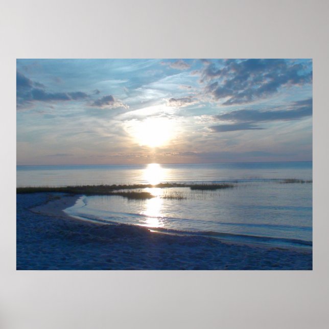 Blue Sunset över en Cape Cod Beach Poster (Framsidan)