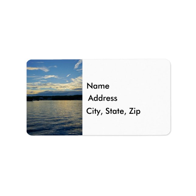 Blue Sunset Sjö of Ozarks Adressetikett (Framsidan)