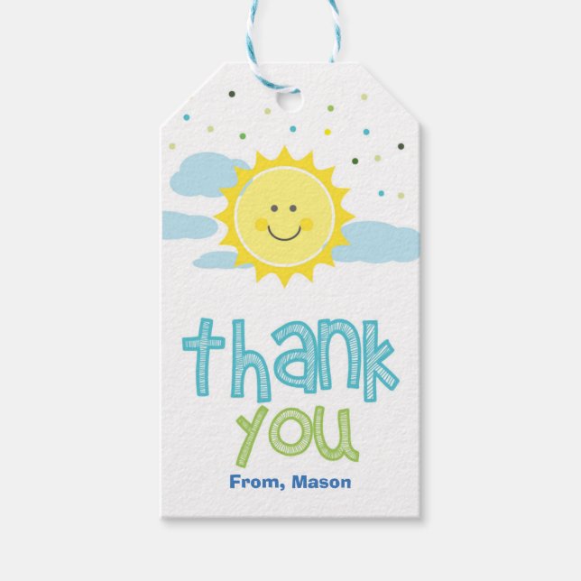 Blue Sunshine Gift-Märkre Presentetikett (Framsidan)