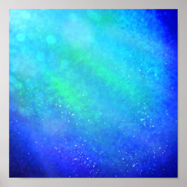 Blue Supernova - Vibrant Digital Art-utskrift Poster