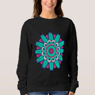 Blue Surfa Mandala Circle Andlig Yoga T Shirt