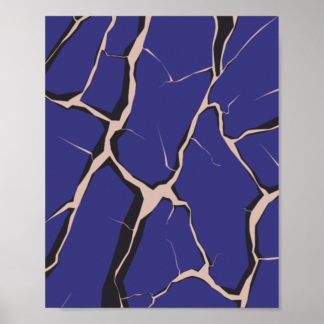 Blue Surface with Deep Cracks Poster (Framsidan)
