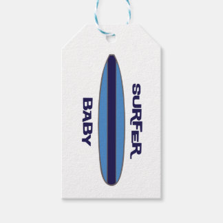 Blue Surfer Baby Presentetikett