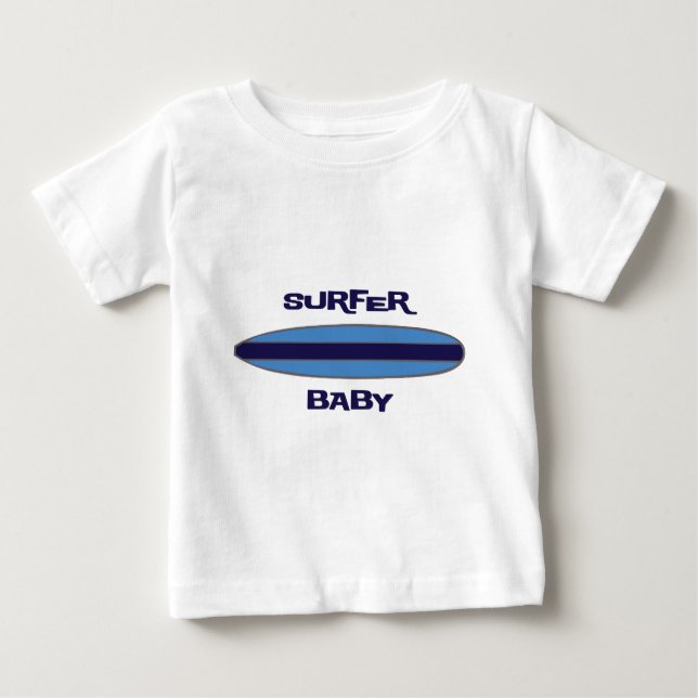 Blue Surfer Baby T Shirt (Framsida)
