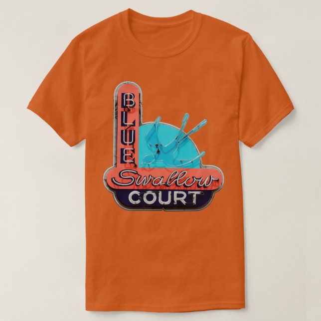Blue Svälj Court Motel T Shirt (Design framsida)