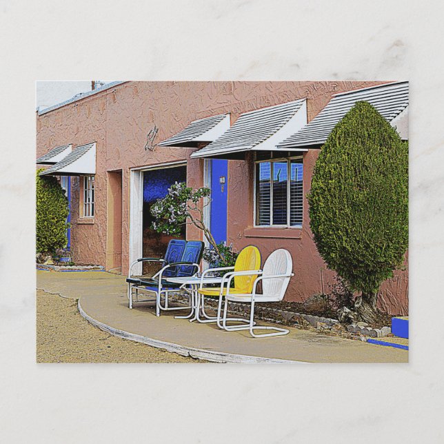 Blue Svälj Motel, Room 14, Tucumcari, N.M. Vykort (Framsida)