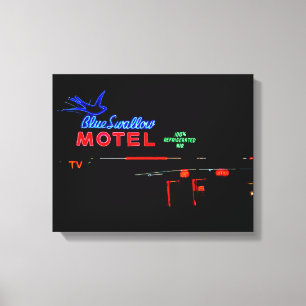 Blue Svälj Motel, Tucumcari, New mexico Canvastryck