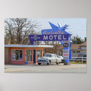 Blue Svälj Motel, Tucumcari, New mexico Poster