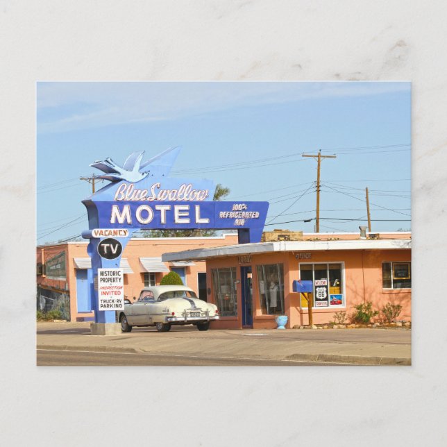 Blue Swallow Motel, Tucumcari, New Mexico Vykort (Framsida)